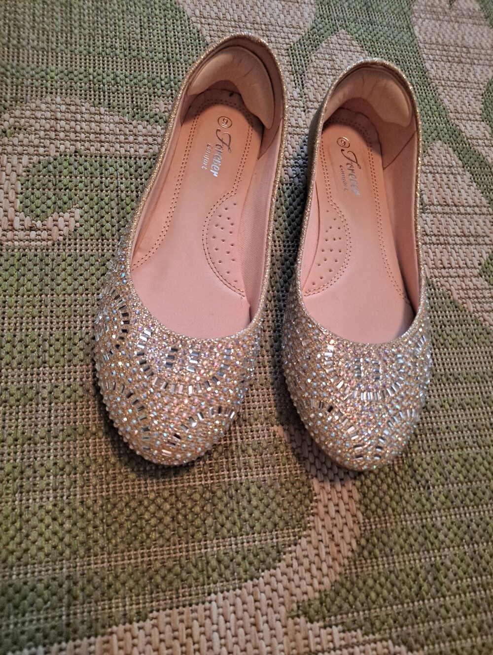 Forever Comfort Sparkle Ballet Flats - Gold